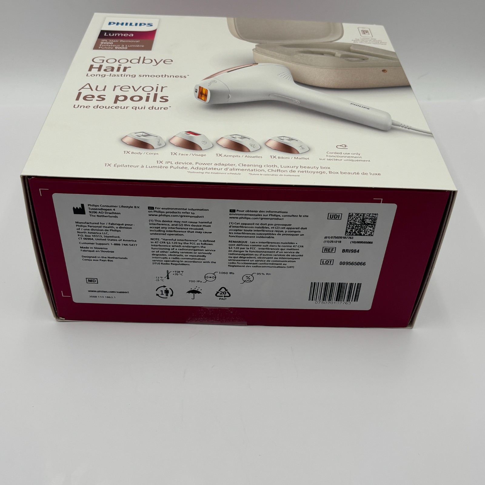 Philips Lumea 9000 Series IPL Hair Removal Device - Luxury Beauty Box BRI984 NEW