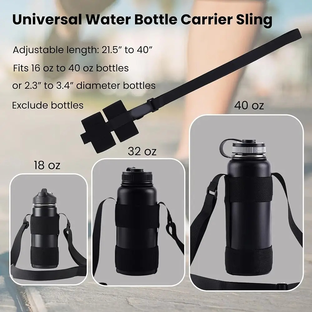 Durable Universal Water Bottle Carrier Sling Adjustable Elastic Bottle Shoulder