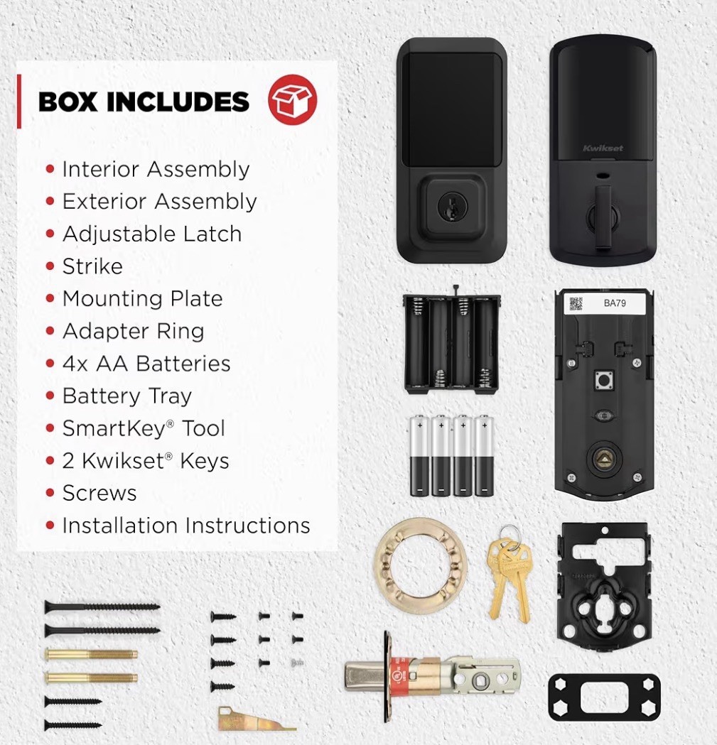 Kwikset Touchscreen Wi-Fi Enabled Smart Lock. Keyless Entry Matte Black. New.