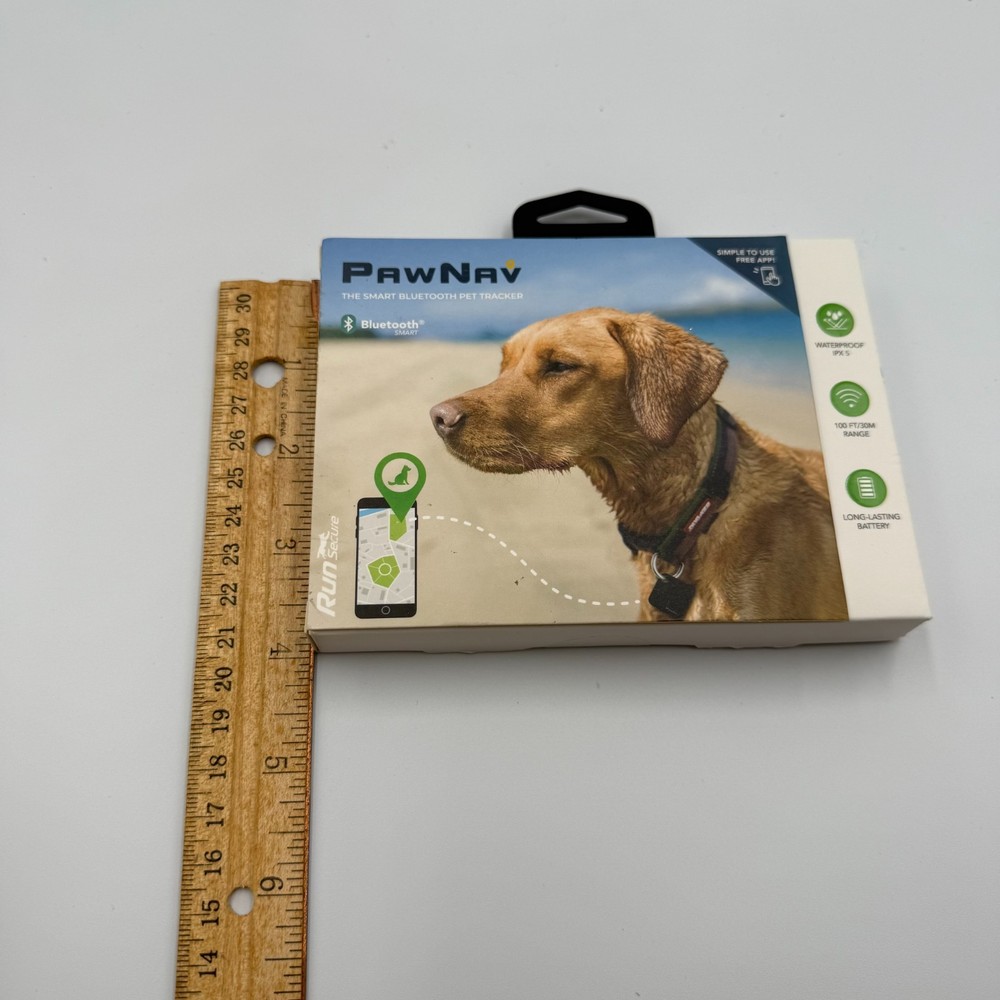 PawNav Smart Bluetooth Pet Tracker by Run Secure Waterproof 100 Foot Range