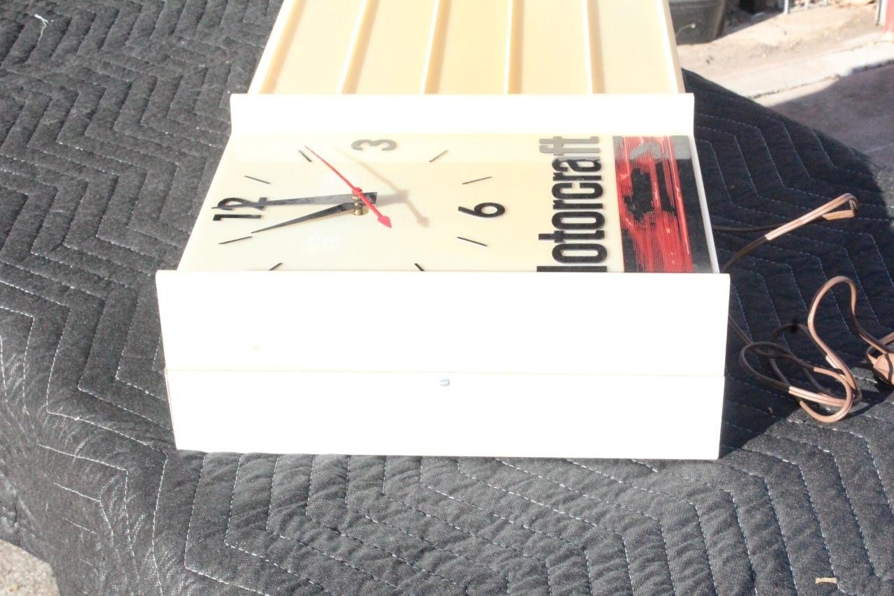 Vintage 1970s Motorcraft Clock Menu Board Sign Ford GT40 Cobra Shelby Mustang