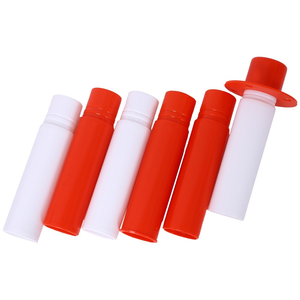 6 Pack Traffic Delineator Post Cones with Weighted Base & Reflective Collars