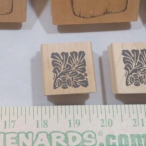 Wood Mounted Rubber Stamp  - Stylized Leaf #2
