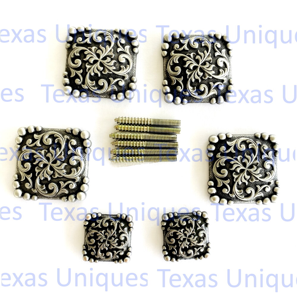 Yuma Square Concho Antique Copper Saddle Set CON425-A-ANP-SD-SET