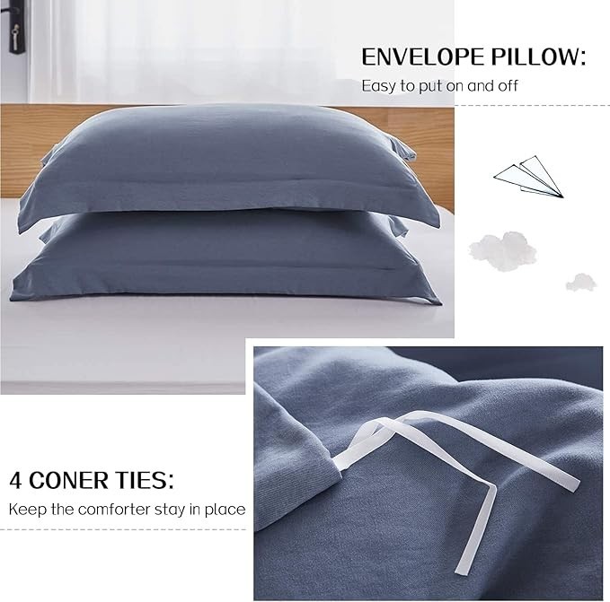 Duvet Cover Microfiber 3 Piece Set - KING - Dreaming Wapiti - HAZE BLUE