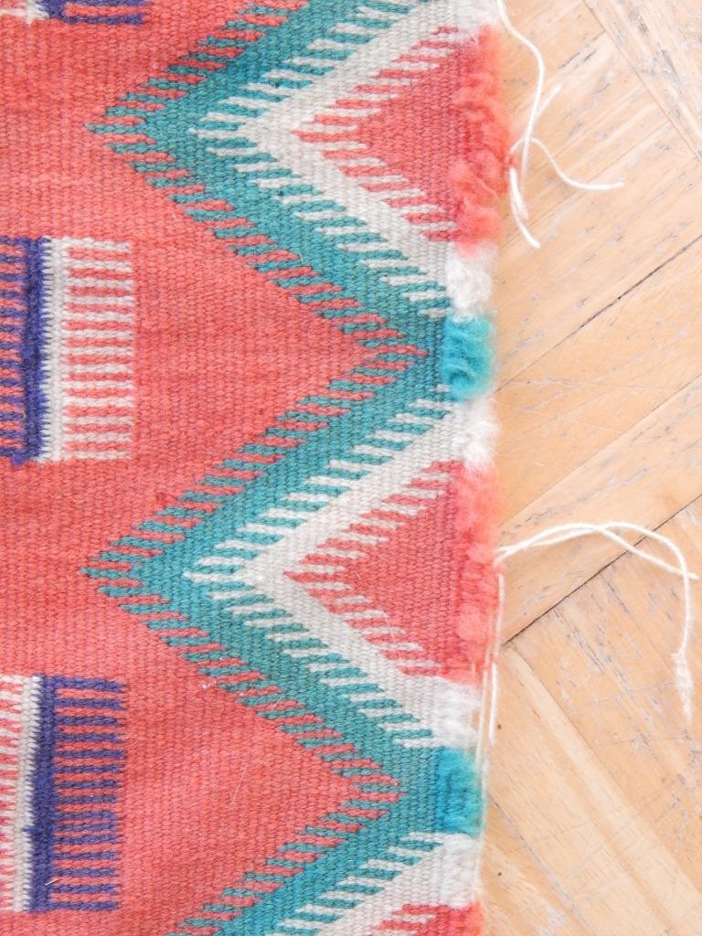 ANTIQUE 6 COLOR GERMANTOWN NAVAJO INDIAN RUG - 16.5 X 24.5" - NO RESERVE !