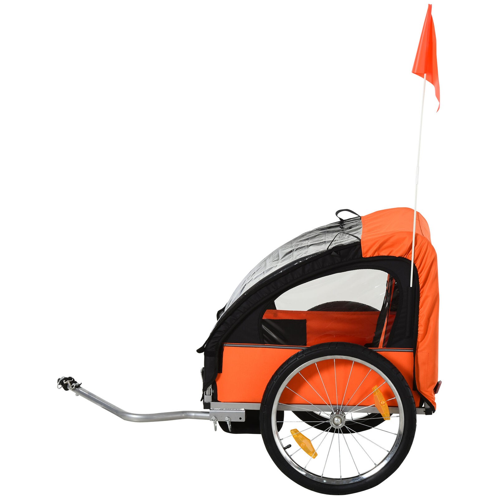 2-Seat Kids Child Bicycle Bike Trailer with 5-Point Safety Harnesses Foldable