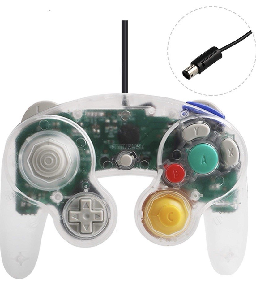 Clear Wired NGC Controller Gamepad For Nintendo GameCube GC & Wii U Console