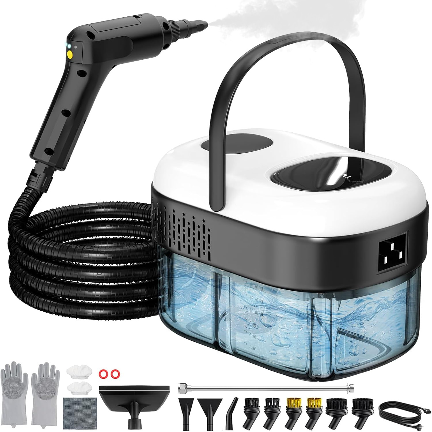 Pressurized Portable Steam Cleaner, 2500W Handheld Steamer Cleaning for Home