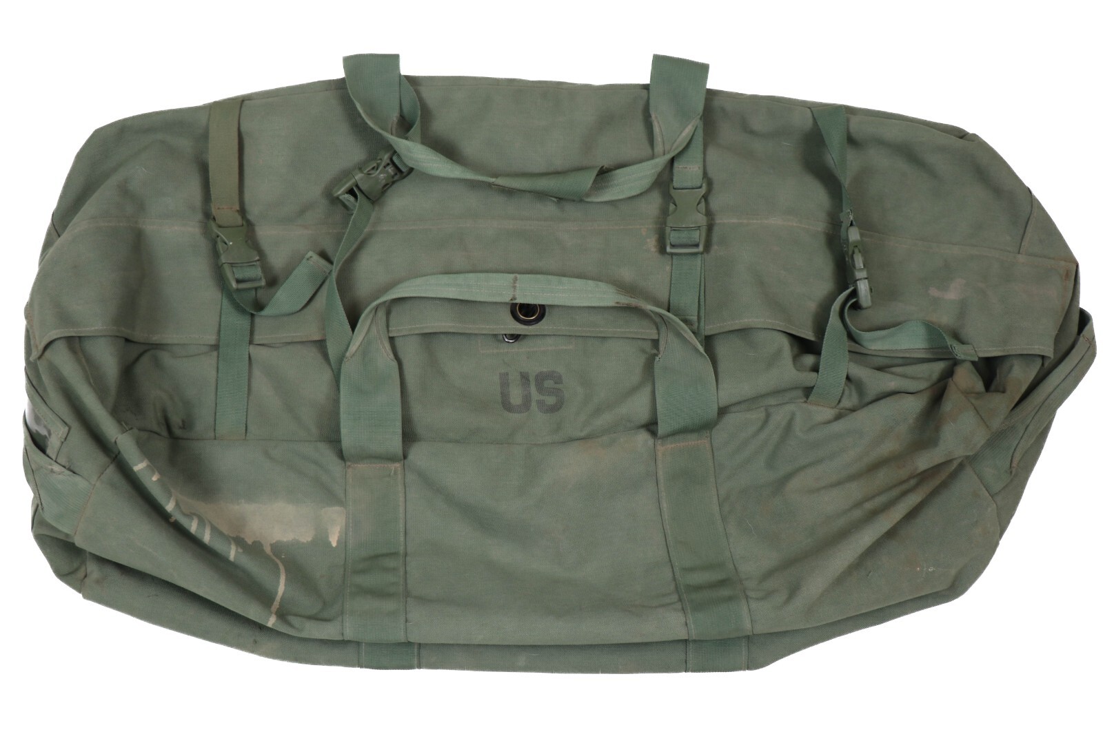 DAMAGED Improved Military Sea Bag US Army Duffle Deployment Pack Green Side Zip