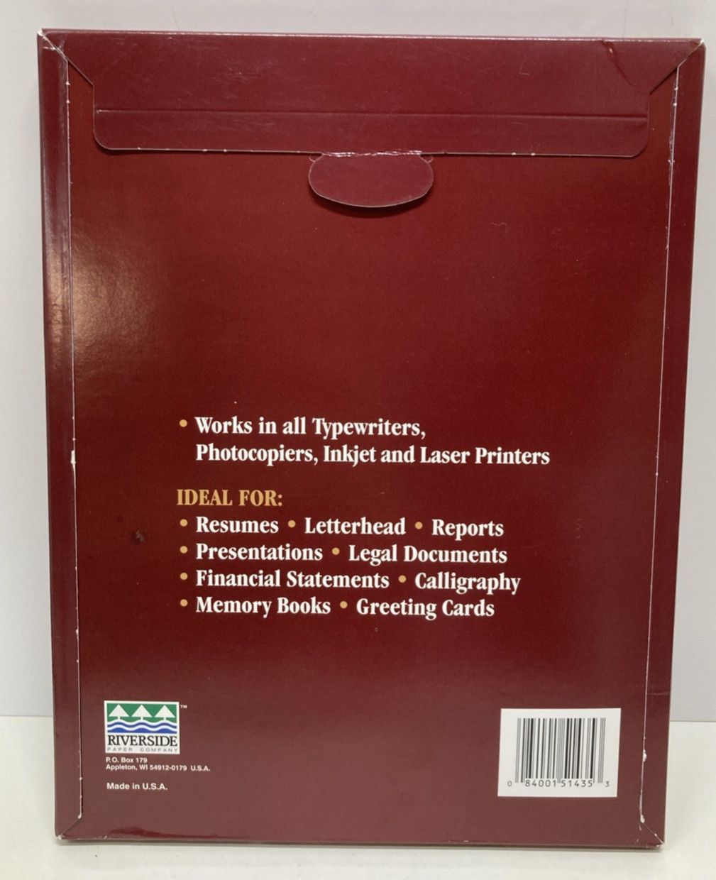 Riverside Ivory Linen 25% Cotton Paper 80 Sheets 8.5 x 11 Heavyweight 24lb