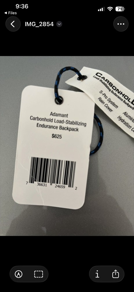 Adamant Carbonhold Load Stabilizing Endurance Backpack