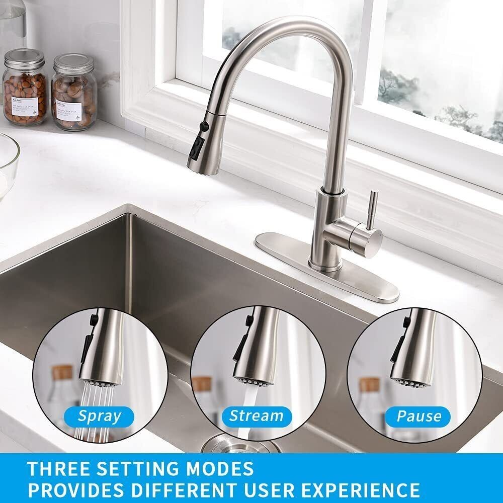 Touch Sensor Kitchen Sink Faucet with Sprayer Pull Down Automatic Mixer Tap US