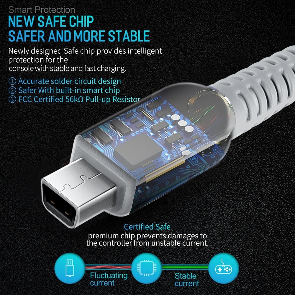 Lightweight USB Charging Cord for 3DS & 2DS - 4.9FT Fast Charge Solution