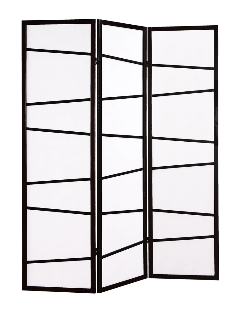 3-Panel Screen Room Divider - Black