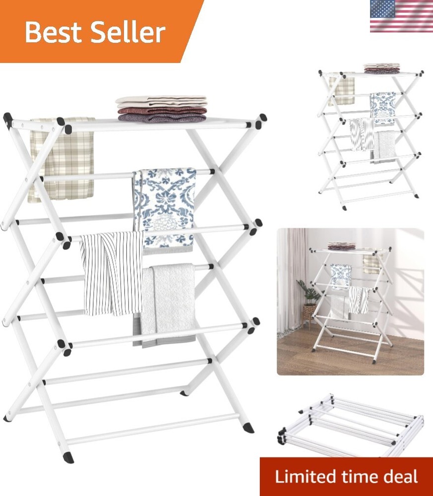 Energy-Saving Collapsible Clothes Drying Rack with Rust-Resistant Chrome Finish