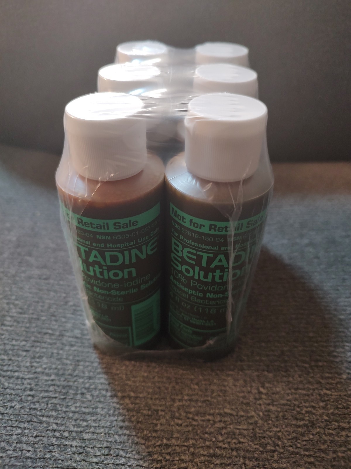 LOT OF 6 Betadine Solution 4 oz (118mL) Bottle - SEALED.