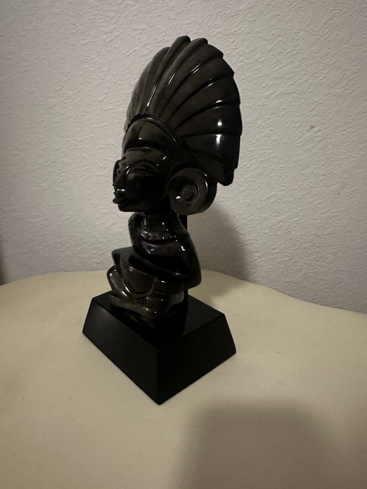 Vintage Obsidian Mayan Figure