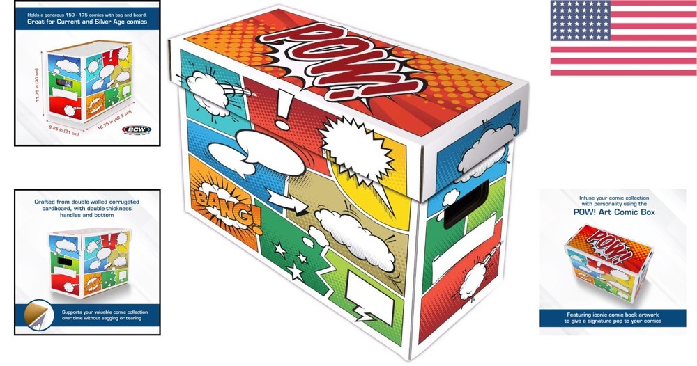Elegant Stackable Comic Book Storage Box - Holds 150-175 Comics for Collectors