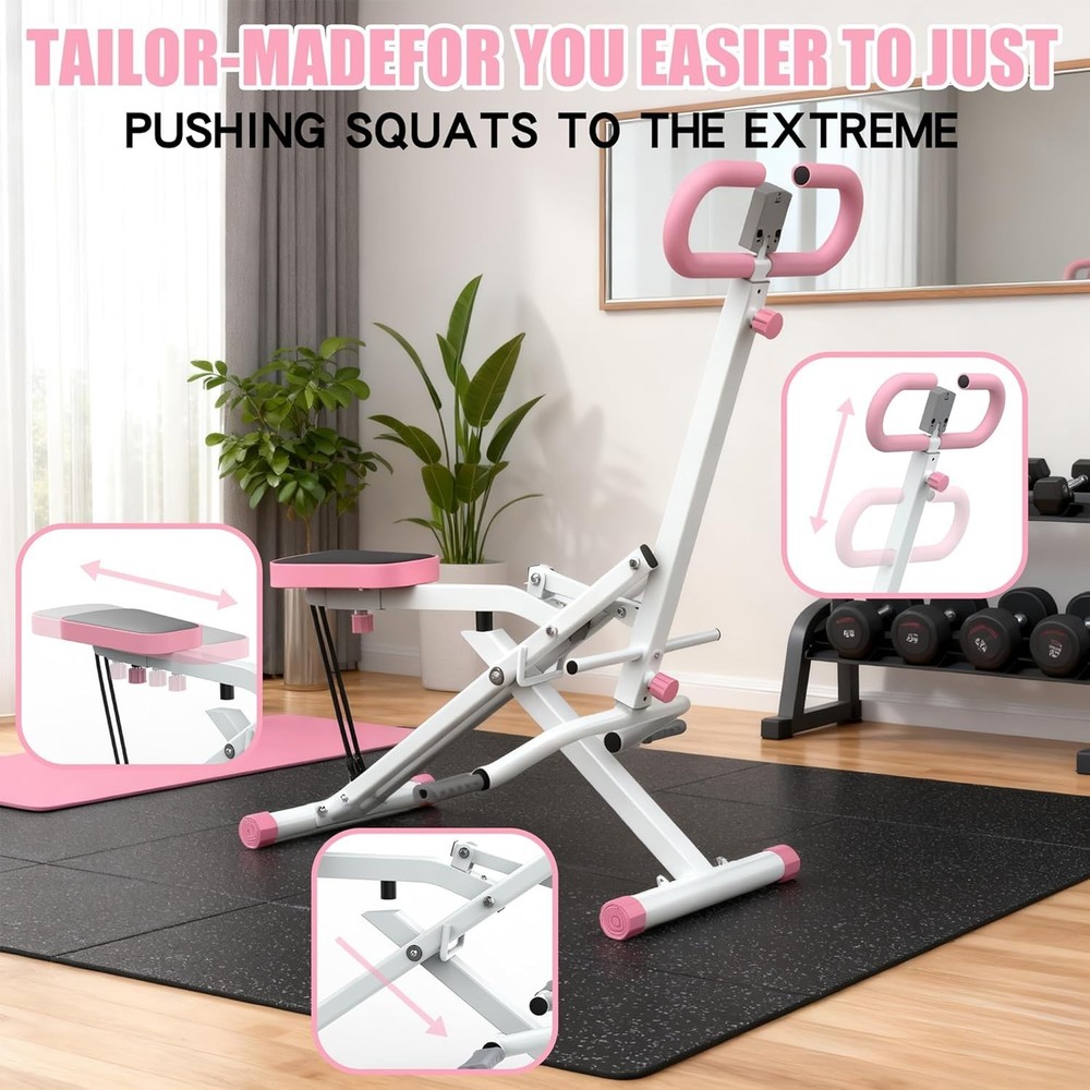 Squat Machine,Assist Trainer for Glutes Workout Foldable with Resistance Bands