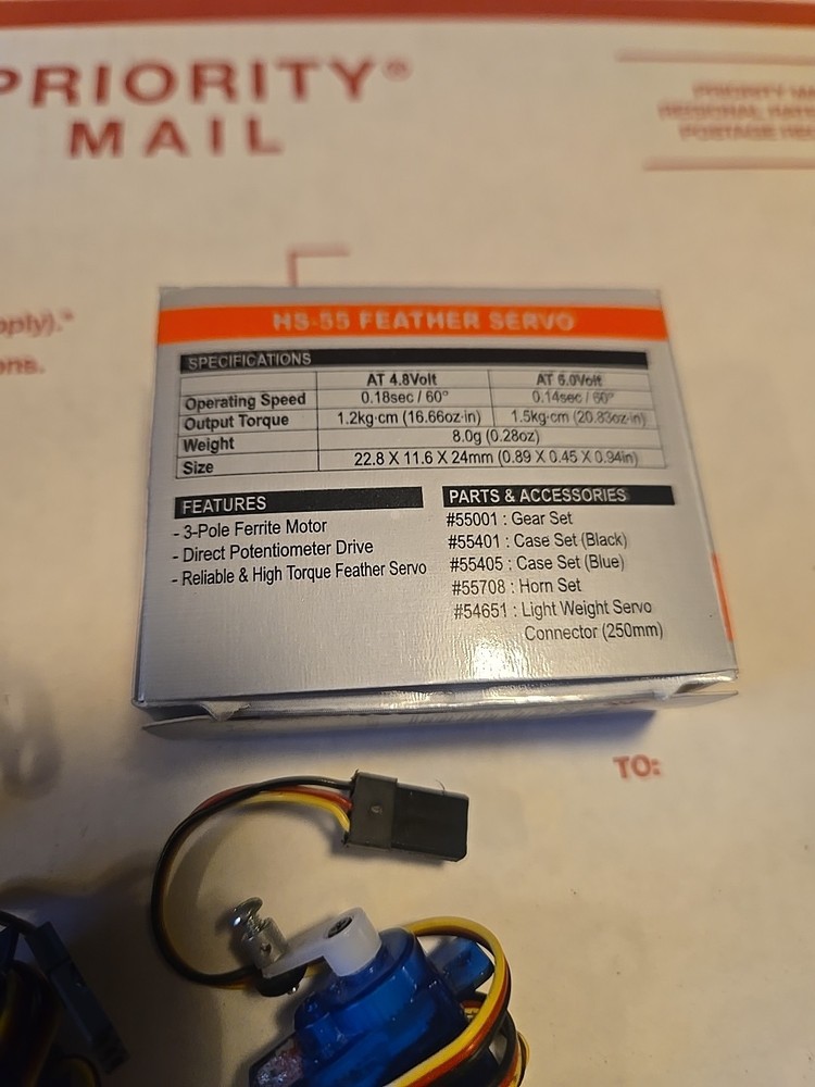 Hitec HS-55 Feather Micro Remote Control Airplane Servo, & Extras
