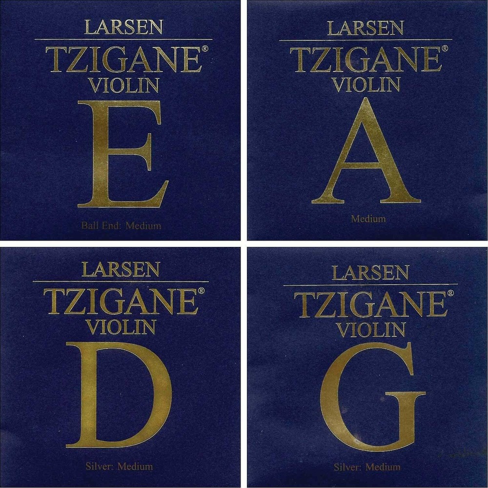 Larsen Tzigane 4/4 Violin String Set - Medium Gauge with removable Ball-end E