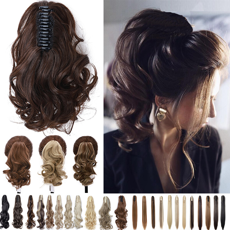 Claw Clip Wavy Ponytail Extensions As Human Pony Tail Long Hair Hairpiece Real