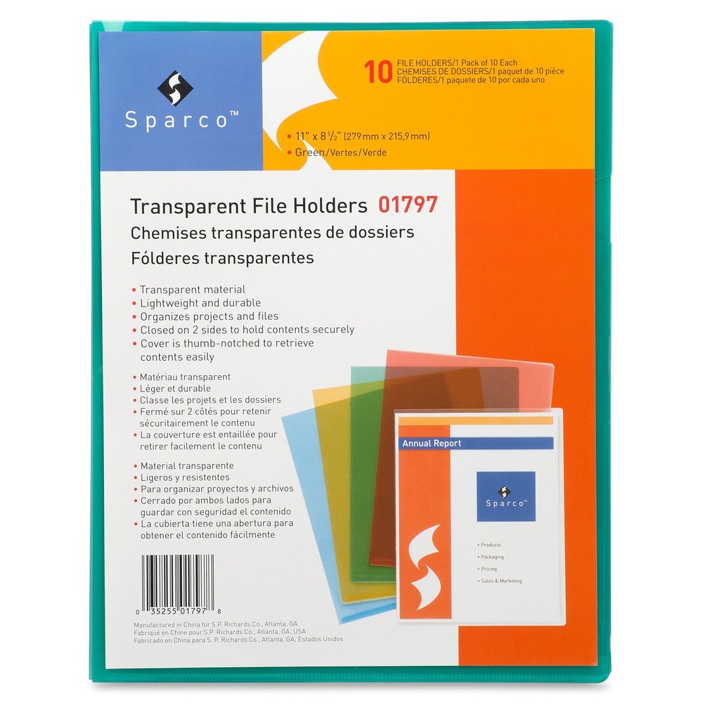 Business Source Transparent Poly File Holders