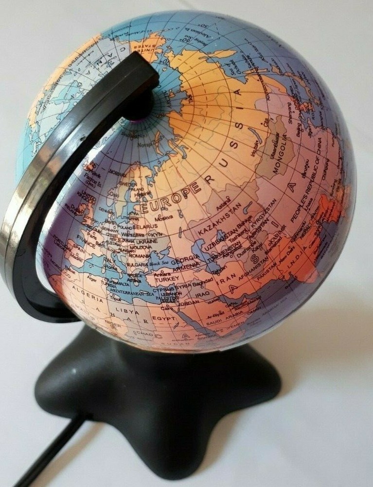 Sunbeam Small Color Changing Desktop World Map Globe