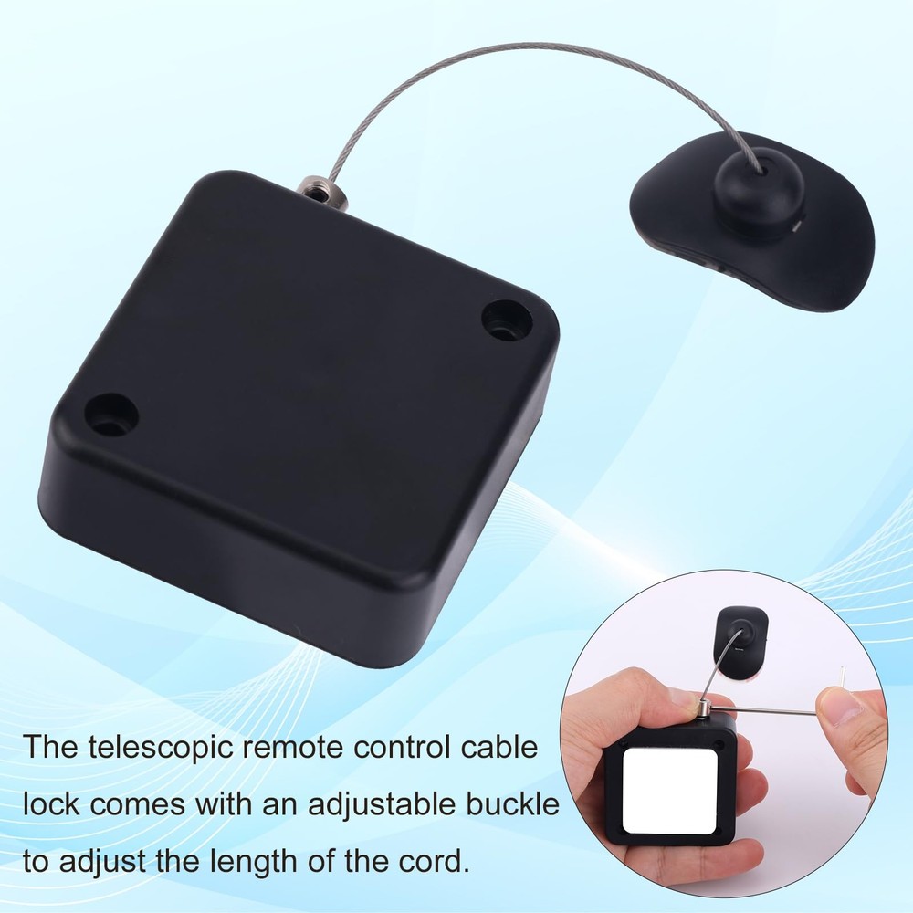 2PCS Retractable Remote Control Tether Locks 6.56ft Adjustable Security Leash