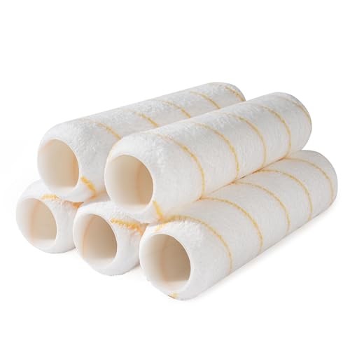 Paint Rollers, 5 Pack, 9 Inch Paint Roller Covers, Microfiber Paint Rollers,