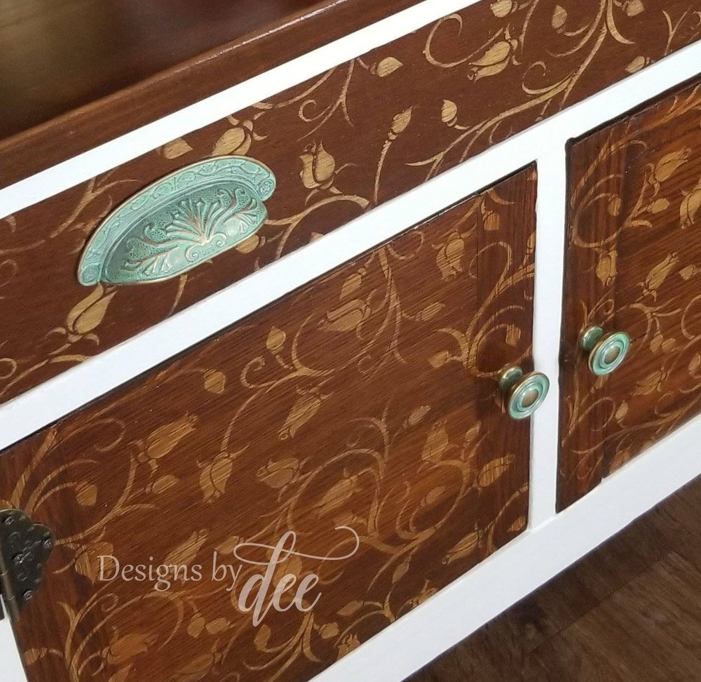 2-1/2" Baroque Scroll Work Design Cup Pull Verdigris