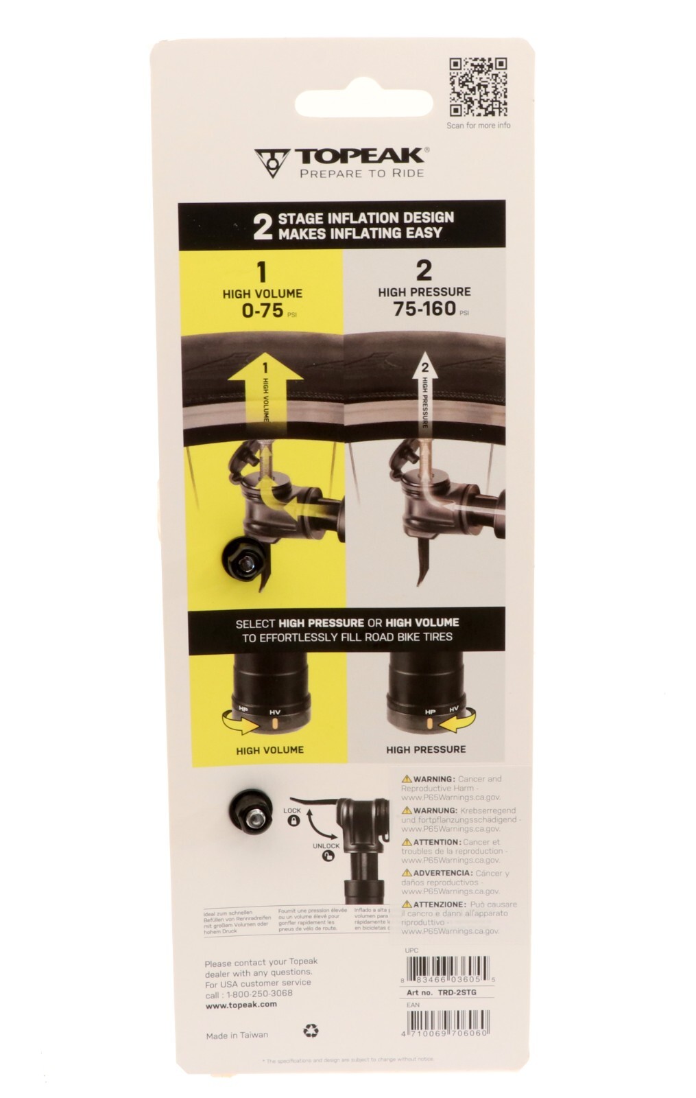 Topeak Roadie 2Stage Aluminum Pump Presta 160 PSI TRD-2STG 89g Bike Pump NEW