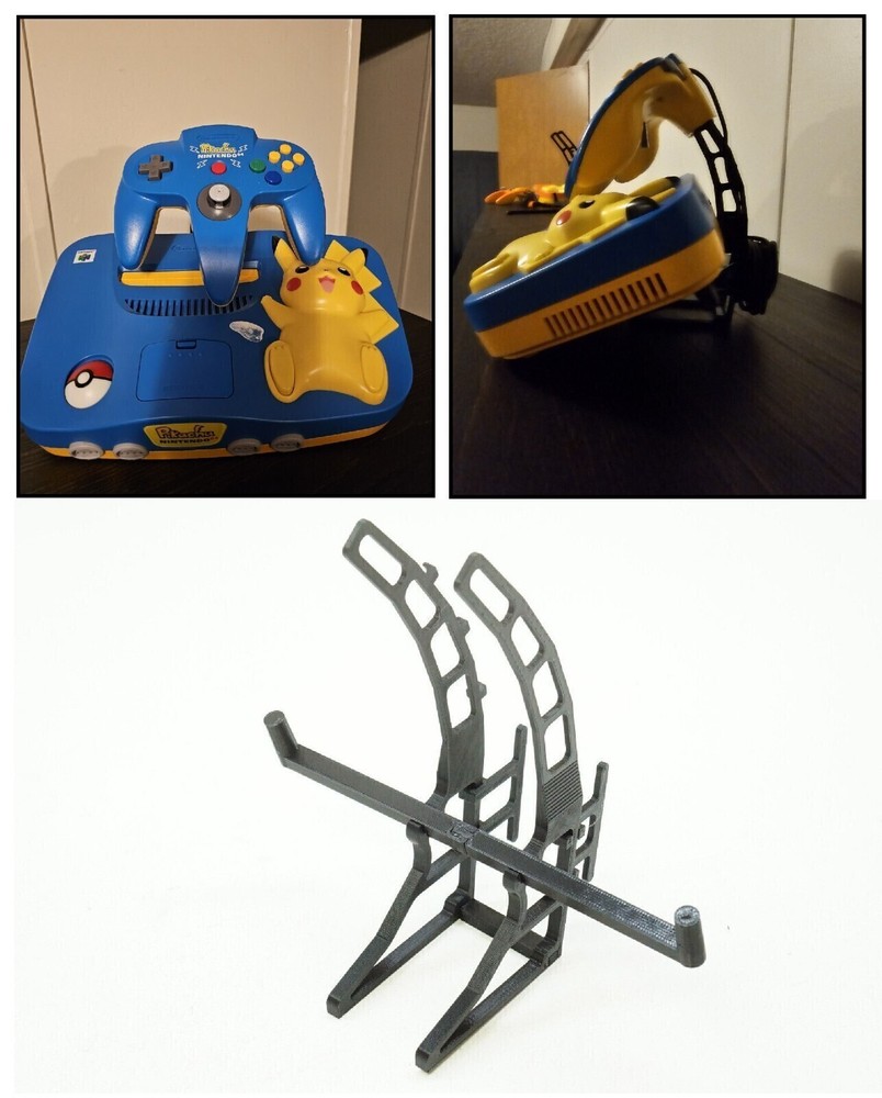Nintendo 64 Pikachu Pokemon N64 Console Display Stand Floating Controller Mount