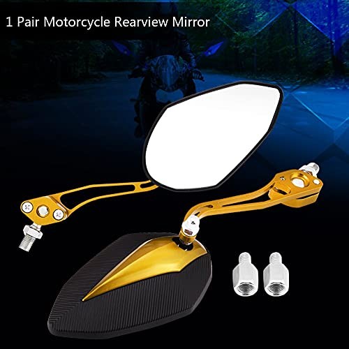 Universal Motorcycle Mirrors, Adjustable Side Mirrors, Rustproof Yellow