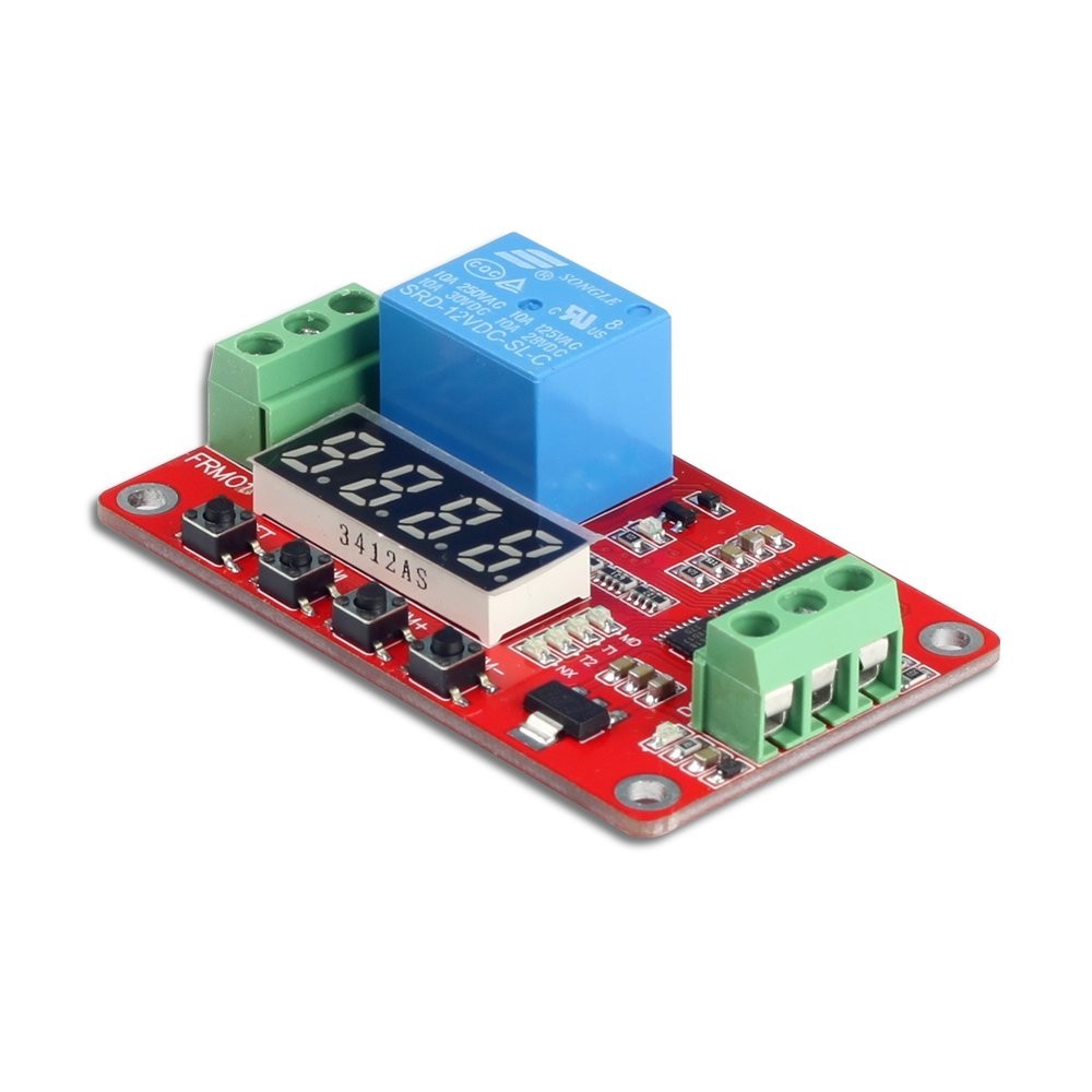 12V Programmable Timer Relay Module 18 Delay Modes Auto Control LED Display