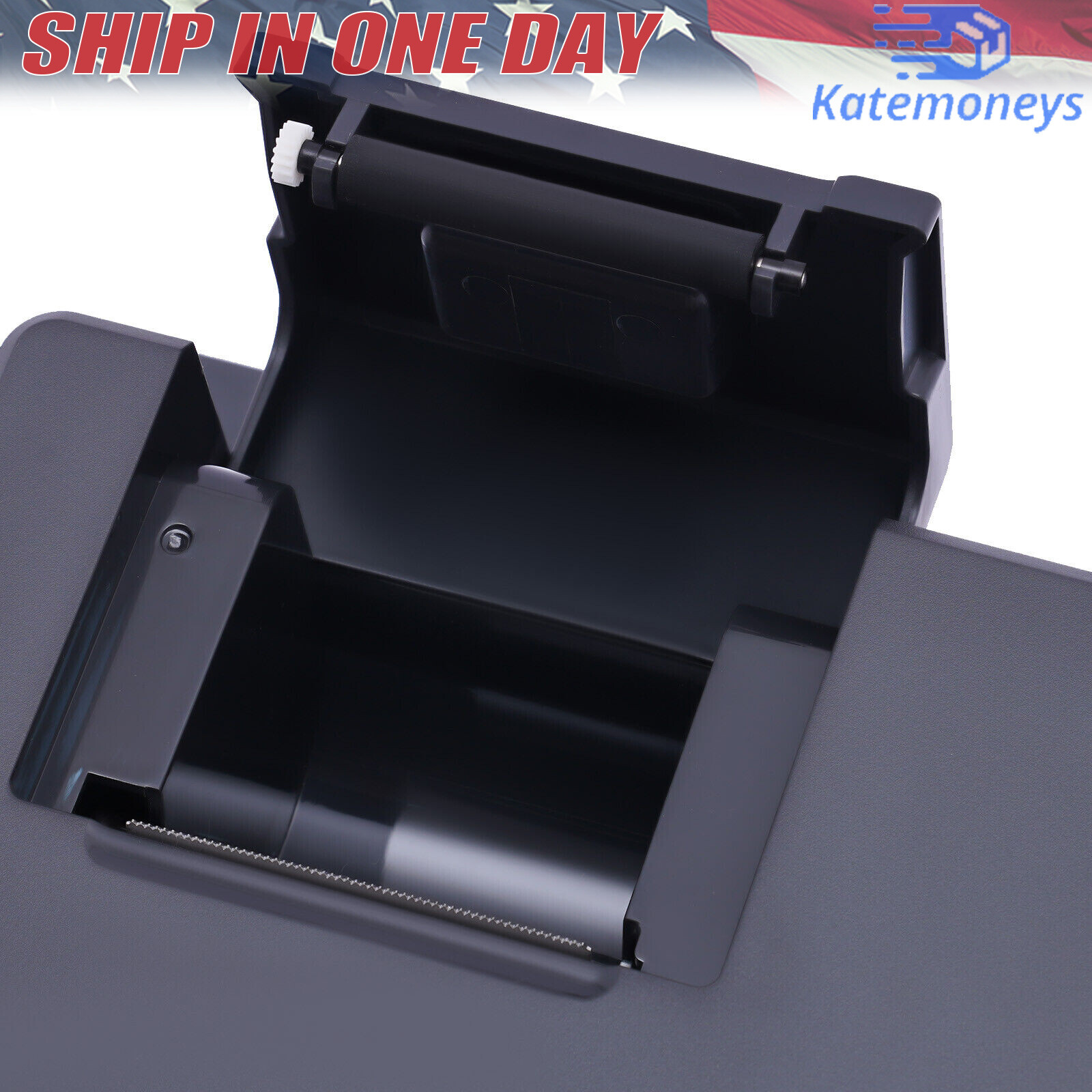 38 Keys Electronic Cash Register Black Thermal Cash Register with Cash Drawer