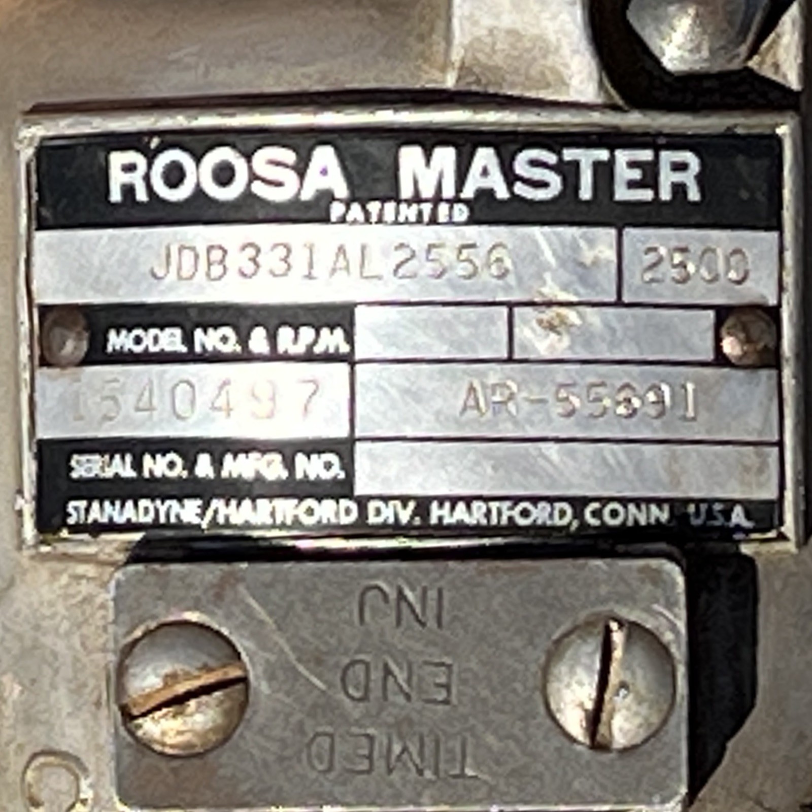 Stanadyne Roosa Master Fuel Injection Pump AR-55691 Model JDB331AL2556 for JD