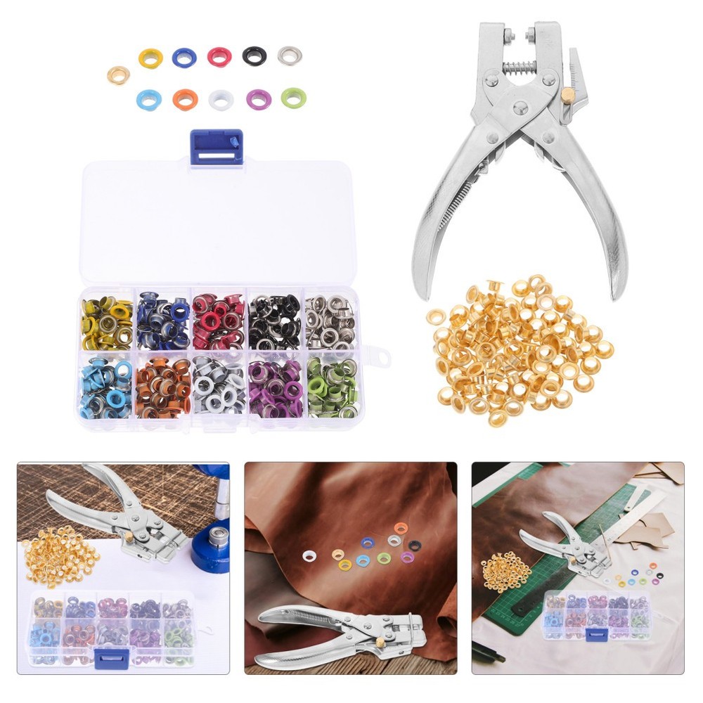 Handheld Puncher Set Press Machine for Banner Grommet Eyelets Kit