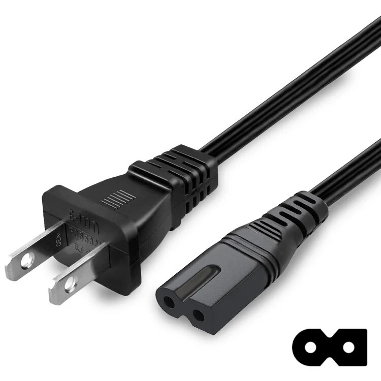 Universal 2 Prong Polarized Power Cable–PS1, PS2, Saturn, Dreamcast, Electronics