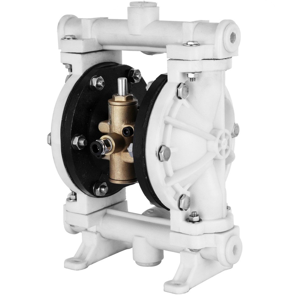 2.5GPM 80PSI Air-Driven Double Diaphragm Pump PP Construction PTFE