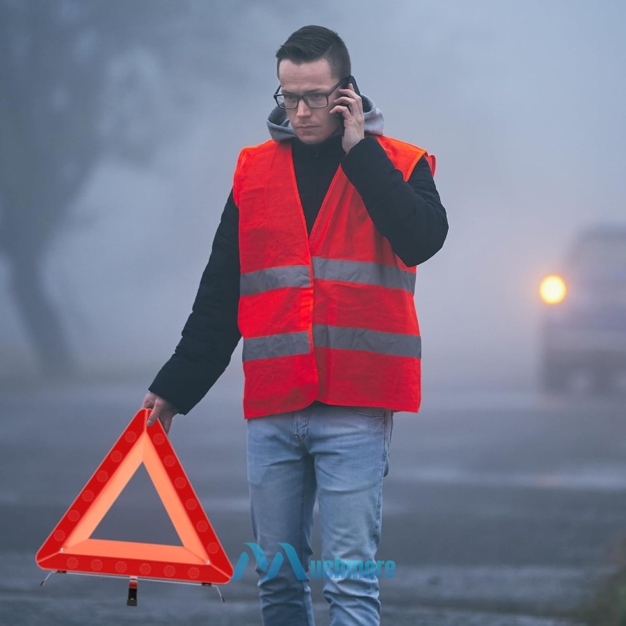 3PCS Emergency Warning Triangles Reflective Safety Roadside Triangle Kit for Car