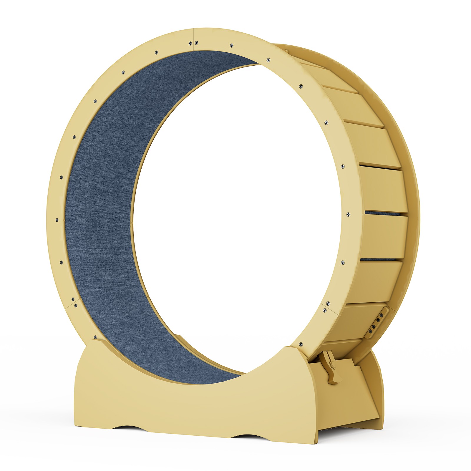 42"Cat Exercise Wheel for Indoor Cats with Detachable Carpeted Runway Solid Wood