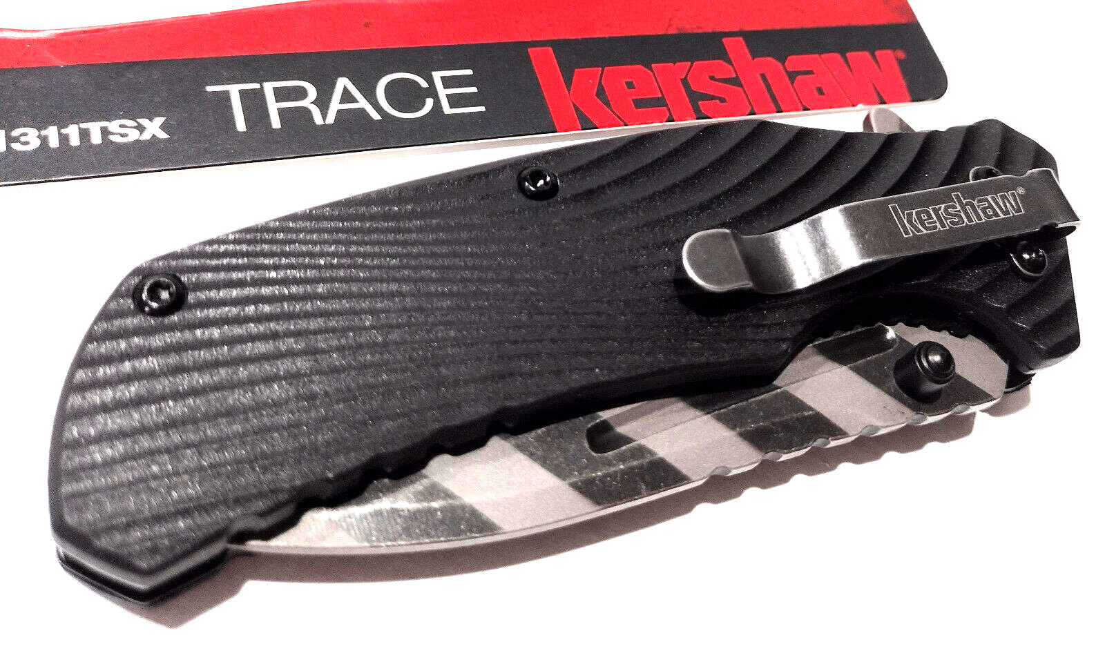 KERSHAW KS1311 Black Trace Spring Open Assisted Tactical Folding Pocket Knife