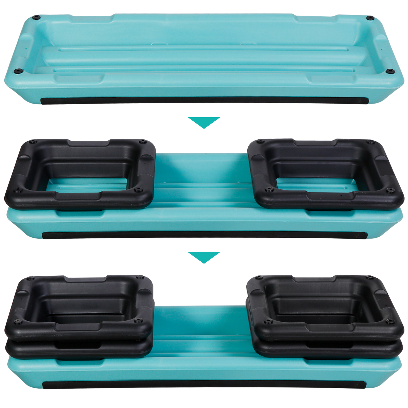 43" Adjustable Aerobic Exercise Step Platform Stepper in Fitness w/4 Riser Green