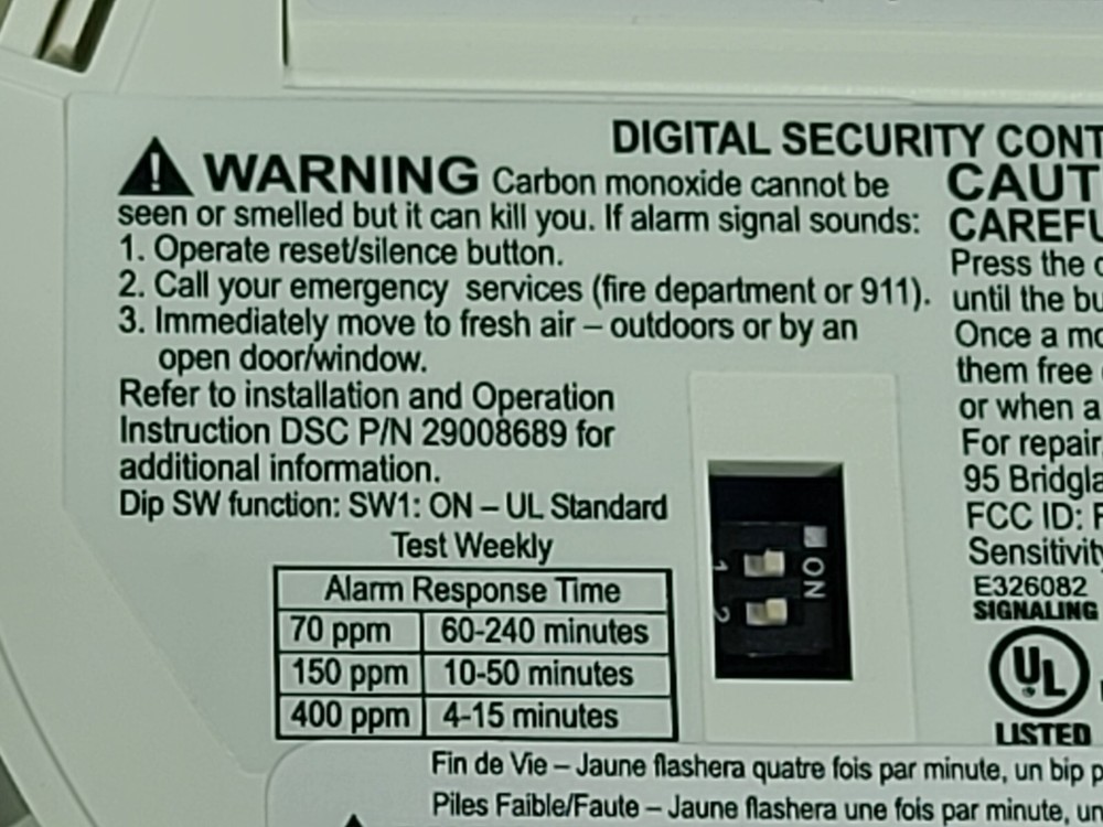 DSC Carbon Monoxide Detector PG9913