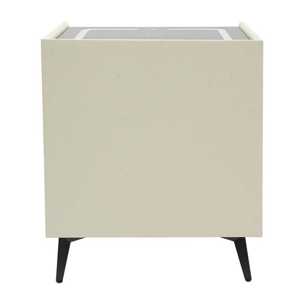 Smart Bedside Table Nightstand 3 Drawers- End Table with USB&Wireless Charging