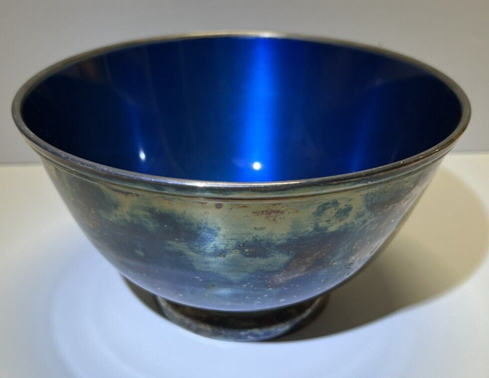 Towle EP 5003 Blue Pedestal 7" Bowl