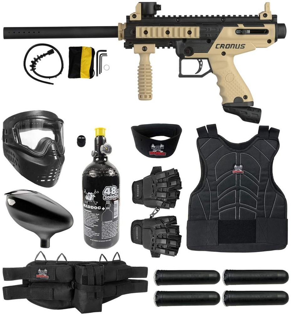 Maddog Tippmann Cronus Basic Paintball Gun Marker and Accessory Starter Packa...