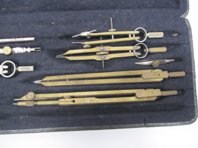 Vtg Antique Präcision Precision Drafting Technical Drawing Tool Set Lot & Case